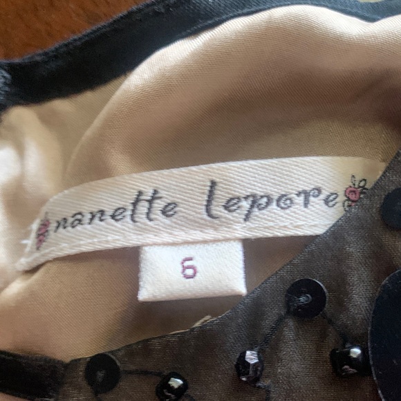 Nanette Lepore Black and Cream Dress with Sequins - Picture 7 of 7